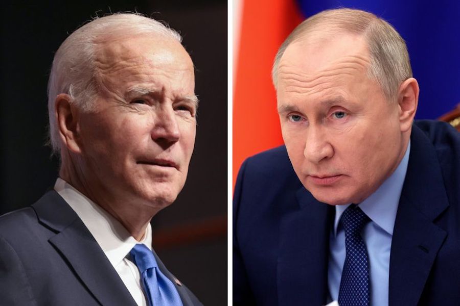 President Biden, left, and Russian President Vladimir Putin are expected to discuss Ukraine