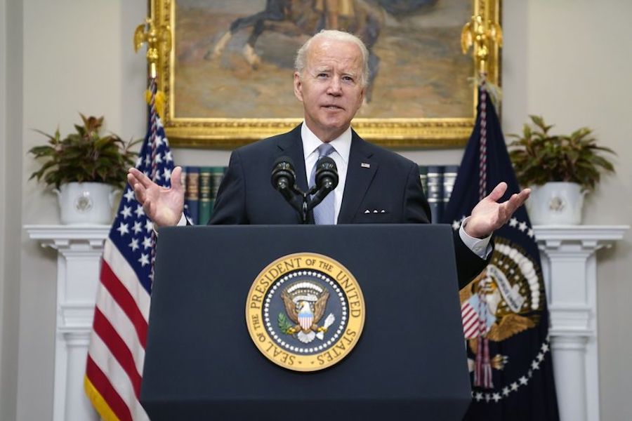 President Biden delivering remarks on the Russian invasion of Ukraine on Thursday