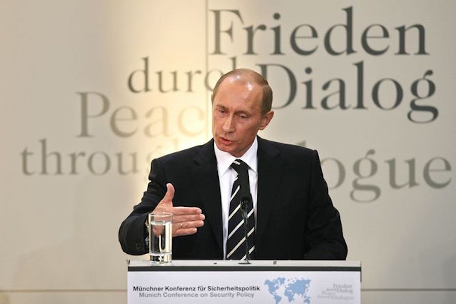 Russian President Vladimir Putin delivered a scathing speech at the 2007 Munich Security Conference