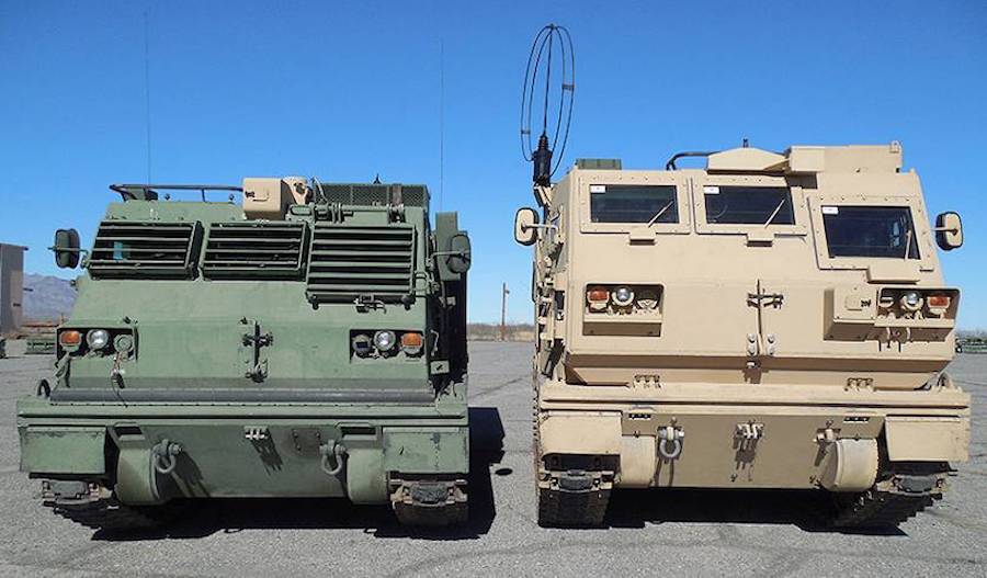M270 is on the right and the new M270A2 is on the left