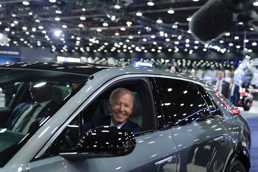 President Joe Biden drives a Cadillac Lyriq