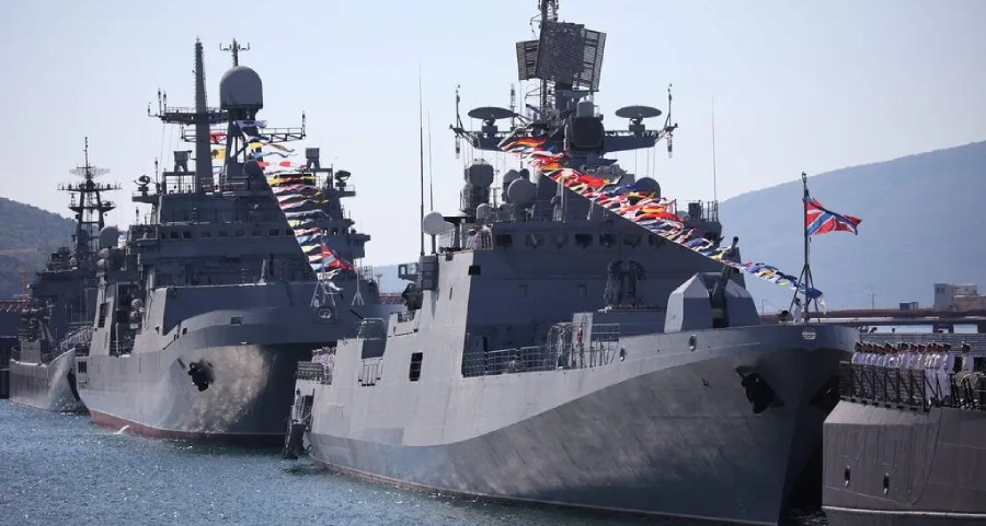 Warships in Russia’s Black Sea fleet in Novorossiysk