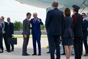 President Biden was greeted by Prime Minister Gabriel Attal of France