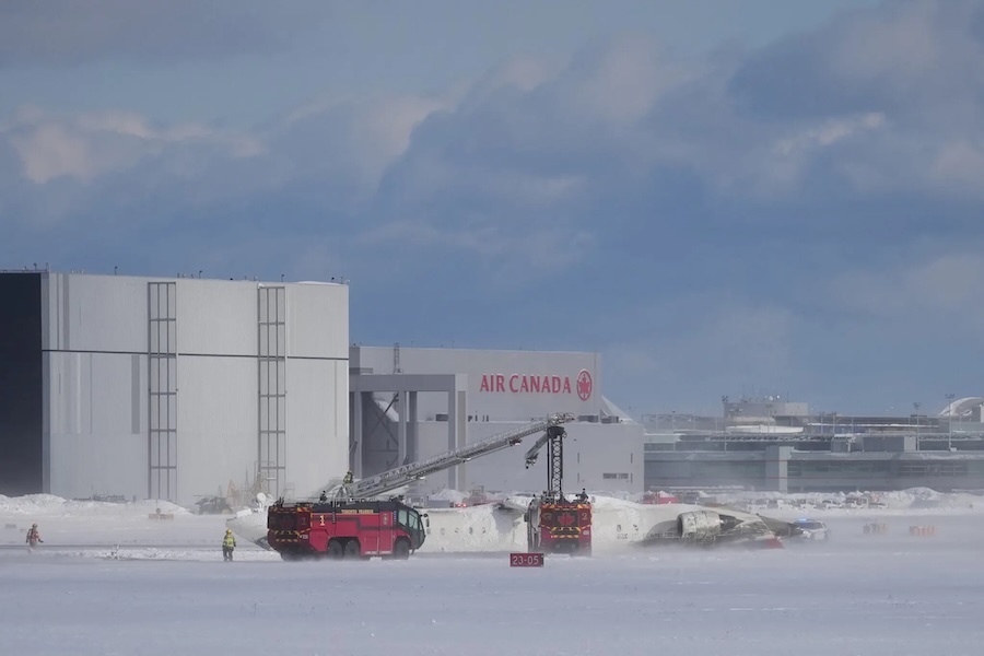 Delta Air Lines plane crash site at Toronto