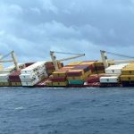 vessel with hazardous chemical cargo sinks